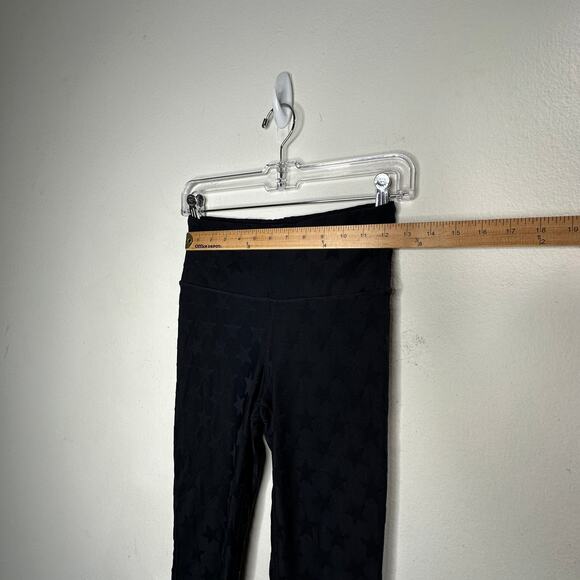 Mono B Black Polka Dot Textured Stars Legging Yoga Pants Small - Picture 10 of 12